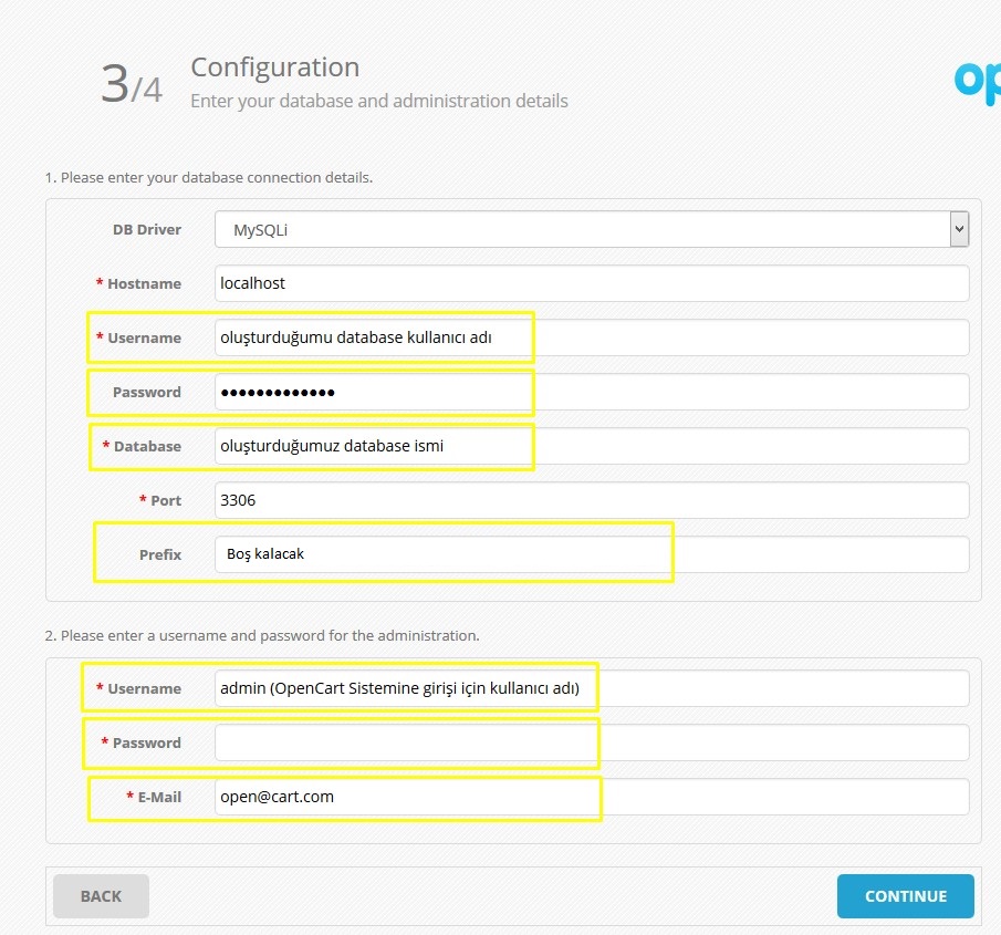 OpenCart Kurulumu