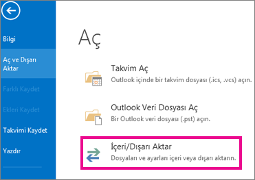 outlook yedek alma dosya menusu