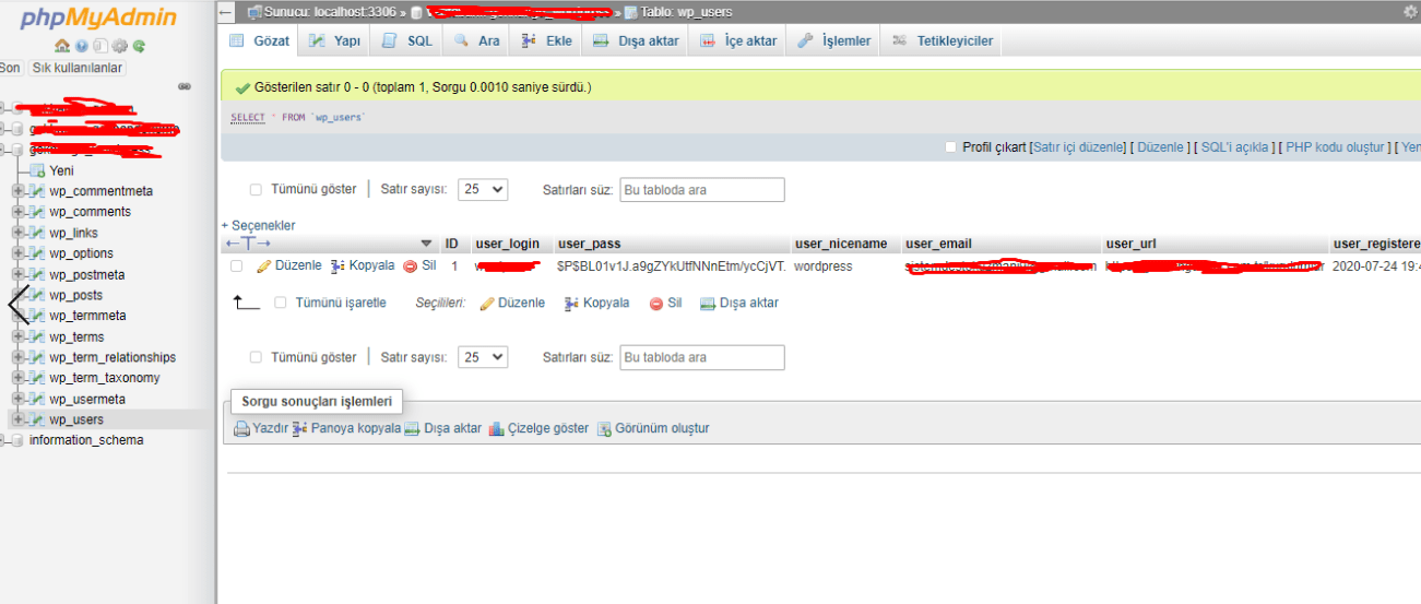 phpmyadmin ile şifre değiştirme adım 4