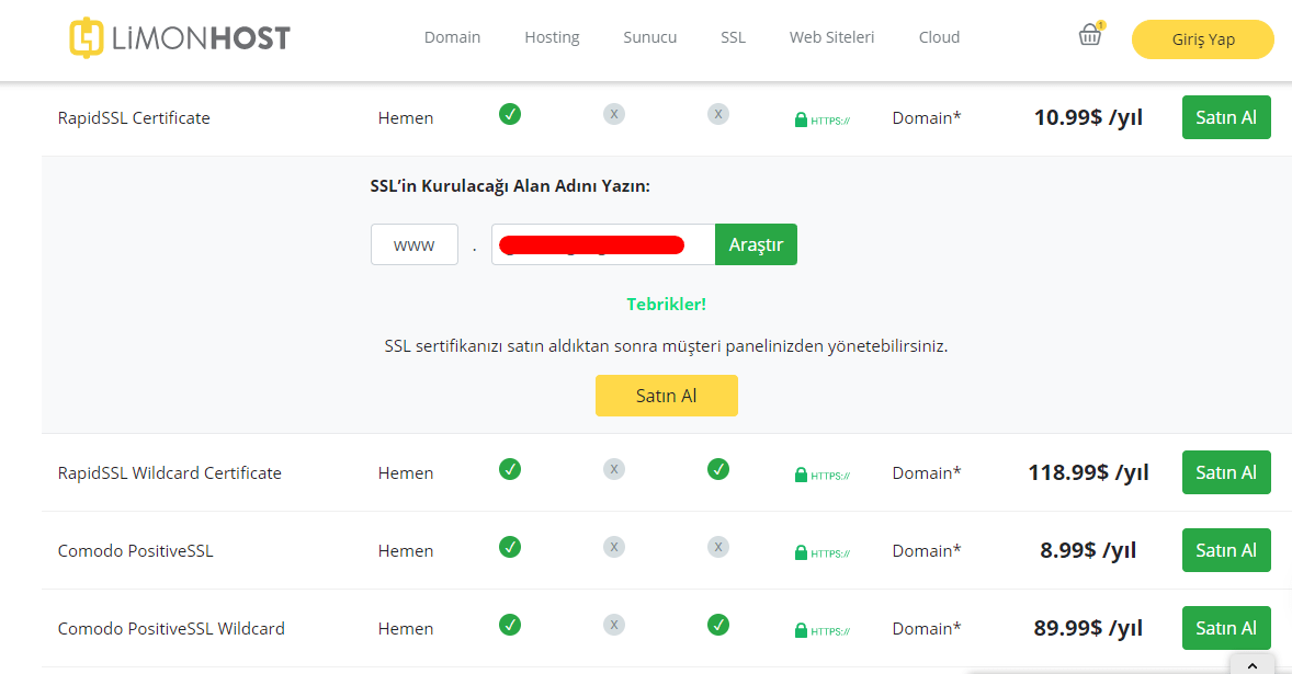 ssl sertifikası nasıl alınır adım 3