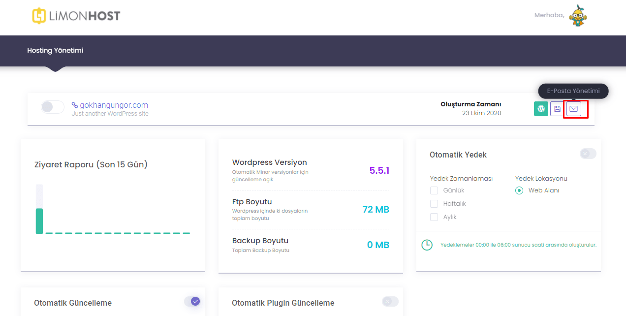 e-posta yönetimi nasıl yapılır adım 1