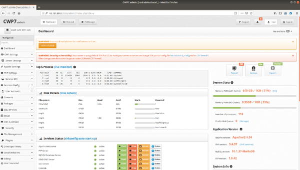 centos web panel